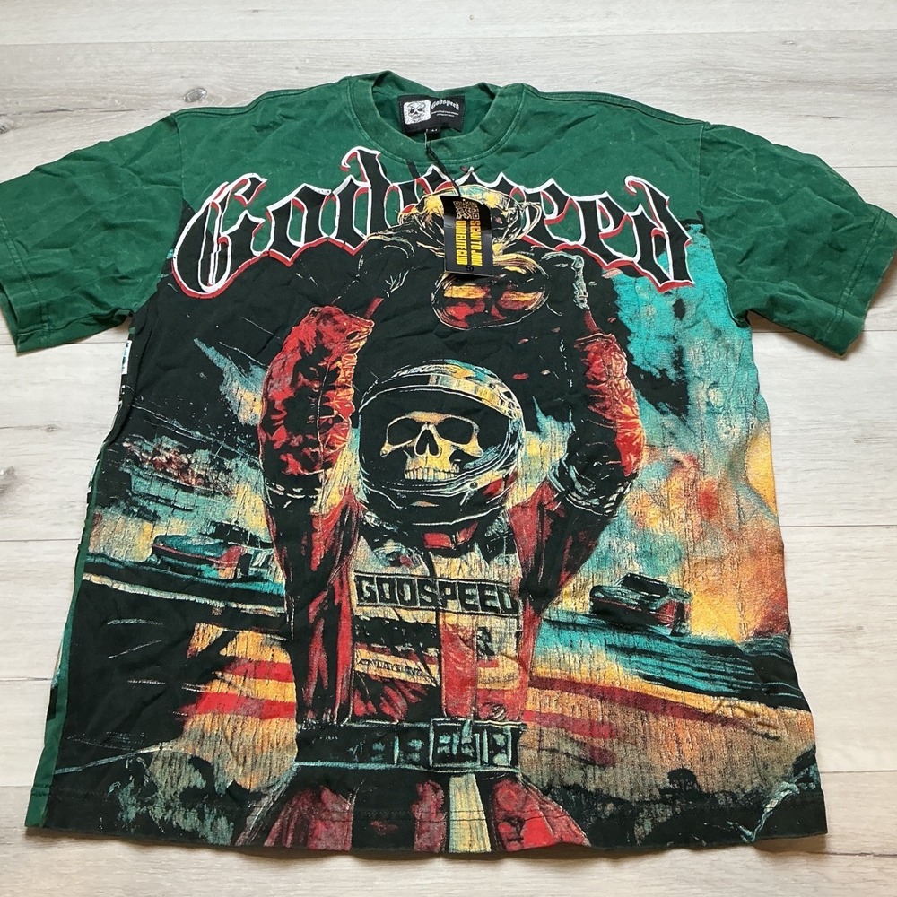 Godspeed Graphic Failure To Yield T-Shirt Mens Medium Green New With Tags